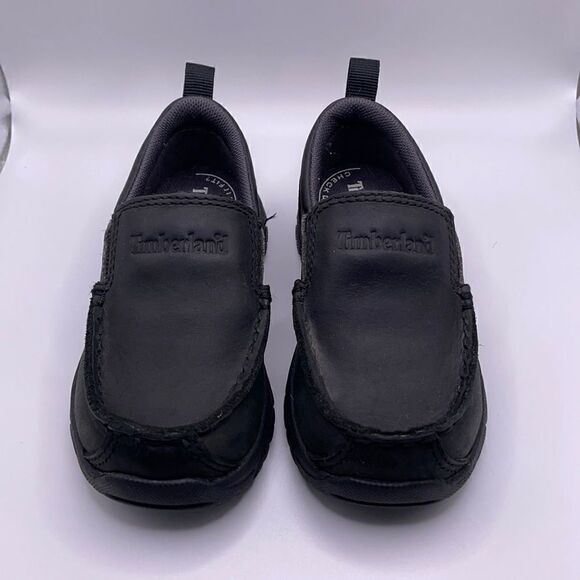 Timberland Kids Black Leather Slip On Shoes (Size: 7.5 Toddler) - Picture 7 of 16